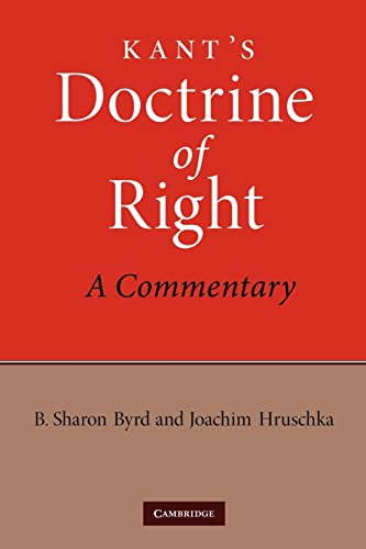 Kant's Doctrine of Right: A Commentary von Cambridge University Press