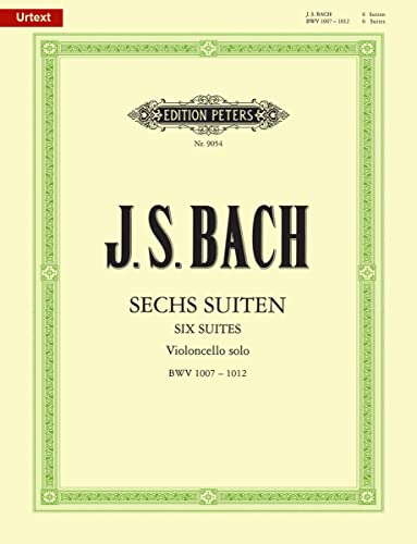 Johann Sebastian Bach, 6 Suiten BWV1007-1012 : für Violoncello Solo in der Peters Edition - Noten/Sheet Music