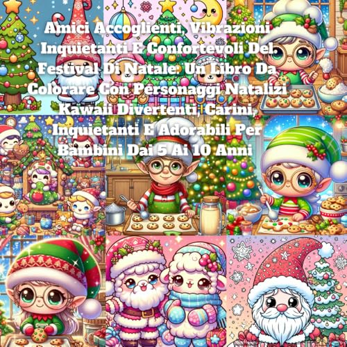 Amici Accoglienti, Vibrazioni Inquietanti E Confortevoli Del Festival Di Natale: Un Libro Da Colorare Con Personaggi Natalizi Kawaii Divertenti, ... E Adorabili Per Bambini Dai 5 Ai 10 Anni Amici Accoglienti, Vibrazioni Inquietanti E Confortevoli Del Festival Di Natale: Un Libro Da Colorare Con Personaggi Natalizi Kawaii Divertenti, ... E Adorabili Per Bambini Dai 5 Ai 10 Anni von Independently published