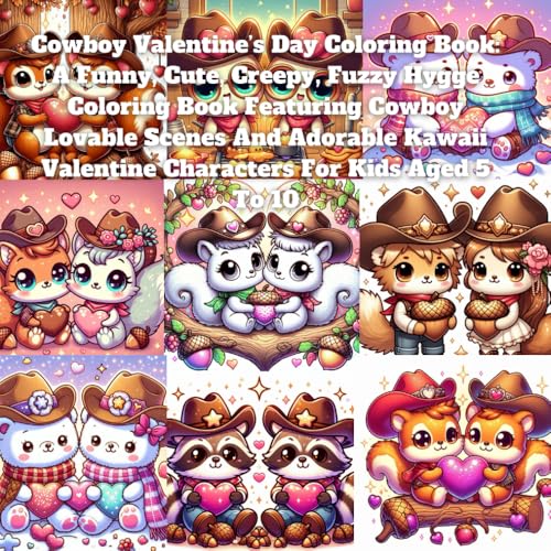 Cowboy Valentine’s Day Coloring Book: A Funny, Cute, Creepy, Fuzzy Hygge Coloring Book Featuring Cowboy Lovable Scenes And Adorable Kawaii Valentine Characters For Kids Aged 5 To 10 Cowboy Valentine’s Day Coloring Book: A Funny, Cute, Creepy, Fuzzy Hygge Coloring Book Featuring Cowboy Lovable Scenes And Adorable Kawaii Valentine Characters For Kids Aged 5 To 10 von Independently published