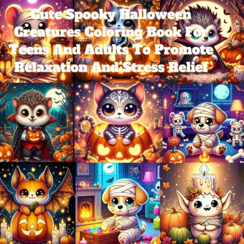 Cute Spooky Halloween Creatures Coloring Book For Teens And Adults To Promote Relaxation And Stress Relief Cute Spooky Halloween Creatures Coloring Book For Teens And Adults To Promote Relaxation And Stress Relief