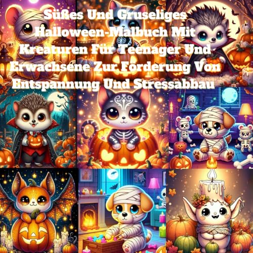 Süßes Und Gruseliges Halloween-Malbuch Mit Kreaturen Für Teenager Und Erwachsene Zur Förderung Von Entspannung Und Stressabbau Süßes Und Gruseliges Halloween-Malbuch Mit Kreaturen Für Teenager Und Erwachsene Zur Förderung Von Entspannung Und Stressabbau