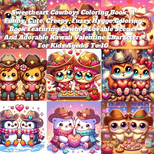 Sweetheart Cowboys Coloring Book: A Funny, Cute, Creepy, Fuzzy Hygge Coloring Book Featuring Cowboy Lovable Scenes And Adorable Kawaii Valentine Characters For Kids Aged 5 To 10 Sweetheart Cowboys Coloring Book: A Funny, Cute, Creepy, Fuzzy Hygge Coloring Book Featuring Cowboy Lovable Scenes And Adorable Kawaii Valentine Characters For Kids Aged 5 To 10 von Independently published