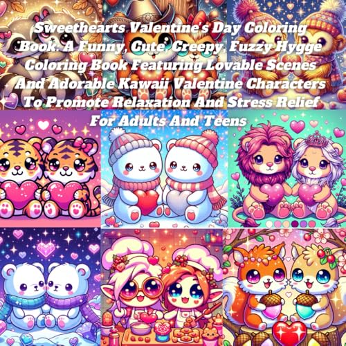 Sweethearts Valentine’s Day Coloring Book: A Funny, Cute, Creepy, Fuzzy Hygge Coloring Book Featuring Lovable Scenes And Adorable Kawaii Valentine ... And Stress Relief For Adults And Teens Sweethearts Valentine’s Day Coloring Book: A Funny, Cute, Creepy, Fuzzy Hygge Coloring Book Featuring Lovable Scenes And Adorable Kawaii Valentine ... And Stress Relief For Adults And Teens von Independently published