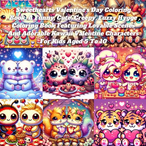 Sweethearts Valentine’s Day Coloring Book: A Funny, Cute, Creepy, Fuzzy Hygge Coloring Book Featuring Lovable Scenes And Adorable Kawaii Valentine Characters For Kids Aged 5 To 10 Sweethearts Valentine’s Day Coloring Book: A Funny, Cute, Creepy, Fuzzy Hygge Coloring Book Featuring Lovable Scenes And Adorable Kawaii Valentine Characters For Kids Aged 5 To 10 von Independently published