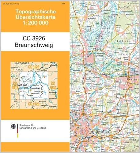 Braunschweig: Topographische Karte 1 : 200 000 CC3926 (Topographische Übersichtskarten 1:200000) von Bundesamt f. Kartographie u. Geodäsie