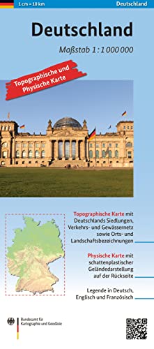 Deutschland 1: 1 000 000: Topographische und Physische Karte (Topographische Karten 1:1 000 000) von Bundesamt f. Kartographie