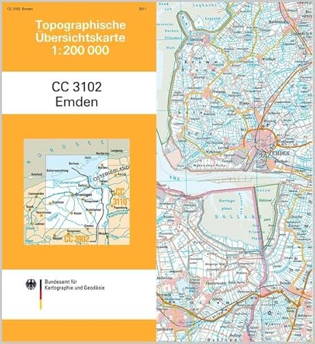 Emden: Topographische Karte 1 : 200 000 CC3102 (Topographische Übersichtskarten 1:200000) von Bundesamt f. Kartographie u. Geodäsie