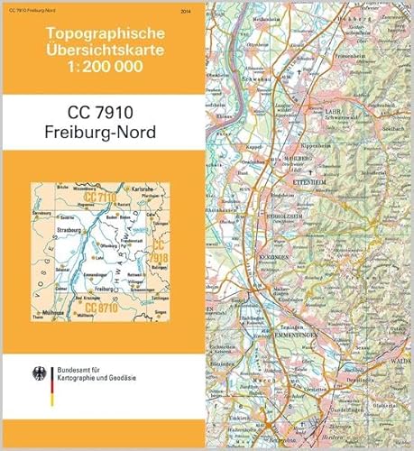 Freiburg-Nord: Topographische Karte 1 : 200 000 CC7910 (Topographische Übersichtskarten 1:200000) von Bundesamt f. Kartographie u. Geodäsie