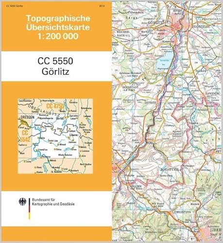 Görlitz: Topographische Karte 1 : 200 000 CC5550 (Topographische Übersichtskarten 1:200000) von Bundesamt f. Kartographie u. Geodäsie