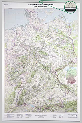 Landschaftskarte Deutschland 1 : 750 000: Wandkarte mit Aufhänger und Bestäbung (Wandkarten des BKG)