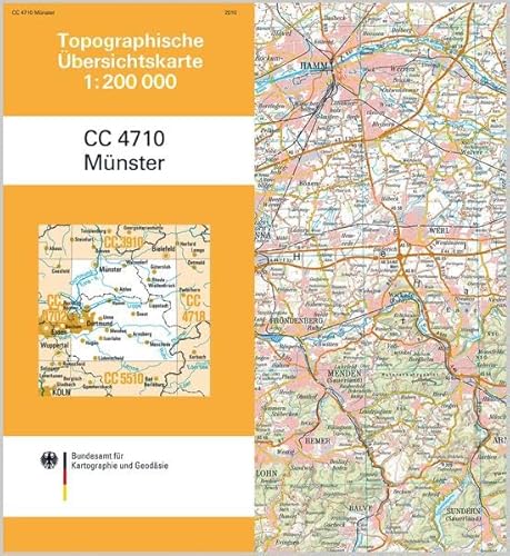Münster: Topographische Karte 1 : 200 000 CC4710 (Topographische Übersichtskarten 1:200000) von Bundesamt f. Kartographie u. Geodäsie