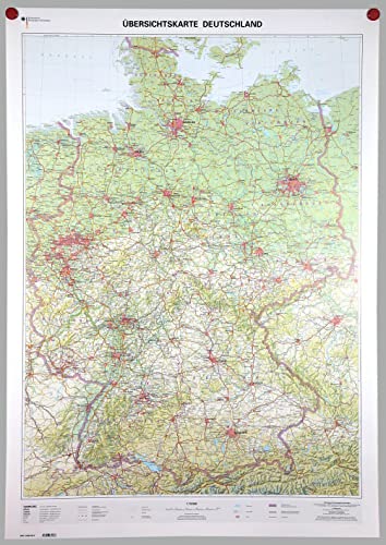 Übersichtskarte Deutschland 1:750000: Deutschlandkarte plano (Wandkarten des BKG) von Bundesamt f. Kartographie u. Geodäsie