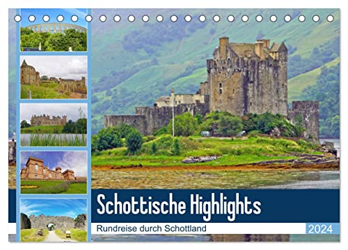 Schottische Highlights Rundreise durch Schottland (Tischkalender 2024 DIN A5 quer), CALVENDO Monatskalender von CALVENDO