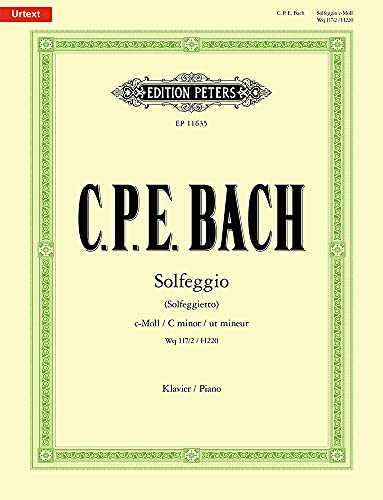 Solfeggio (Solfeggietto) c-Moll Wq 117/2 / H220: Partitur für Klavier (Edition Peters)