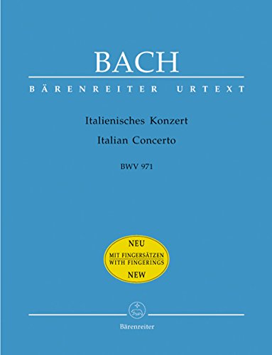 Johann Sebastian Bach. Italienisches Konzert BWV 971. Spielpartitur(en), Urtextausgabe von Bärenreiter Verlag Kasseler Großauslieferung