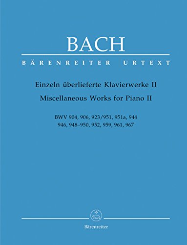 Pièces vol.2 (BWV 904/906/923 à 951/951a/944/946/948 à 950/952/959/961/967) --- Piano