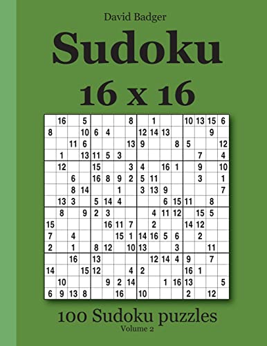 Sudoku 16 x 16: 100 Sudoku puzzles Volume 2 von U.D.V