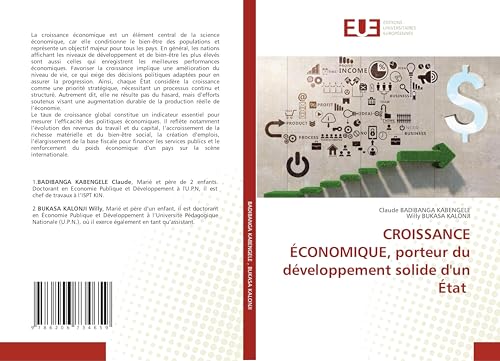 CROISSANCE ÉCONOMIQUE, porteur du développement solide d'un État von Éditions universitaires européennes