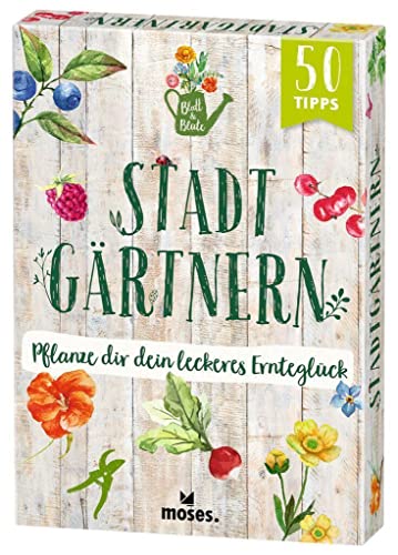 moses. Blatt & Blüte Stadtgärtnern – Pflanze dir dein leckeres Ernteglück | 50 Karten mit Tipps rund ums Anpflanzen und Ernten von Gemüse und Obst | Garten-Basics für Balkon, Terrasse und Garten moses. Blatt & Blüte Stadtgärtnern – Pflanze dir dein leckeres Ernteglück | 50 Karten mit Tipps rund ums Anpflanzen und Ernten von Gemüse und Obst | Garten-Basics für Balkon, Terrasse und Garten