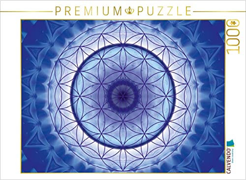 CALVENDO Puzzle Mandala Blume des Lebens blau 1000 Teile Lege-Größe 64 x 48 cm Foto-Puzzle Bild von Christine Bässler Bässler, Christine