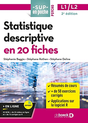 Statistique descriptive en 20 fiches: Licences 1 et 2 von DE BOECK SUP