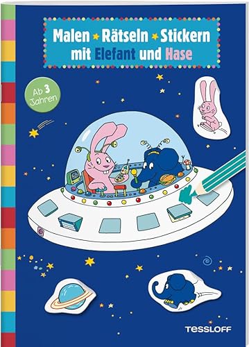 Malen • Rätseln • Stickern mit Elefant und Hase: Elefantastischer Rätselspaß für Kindergartenkinder (Rätsel, Spaß, Spiele)