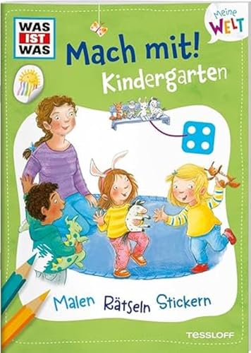 WAS IST WAS Meine Welt Mach mit! Kindergarten | Malen, Rätseln und Stickern für Kinder ab 3 Jahren | Mit fröhlichen Illustrationen und bunten Auklebern WAS IST WAS Meine Welt Mach mit! Kindergarten | Malen, Rätseln und Stickern für Kinder ab 3 Jahren | Mit fröhlichen Illustrationen und bunten Auklebern