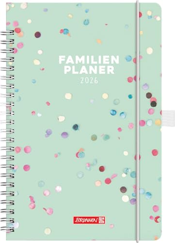 BRUNNEN Buchkalender Familienplaner 2026 „Confetti“ | A5, Papier von BRUNNEN