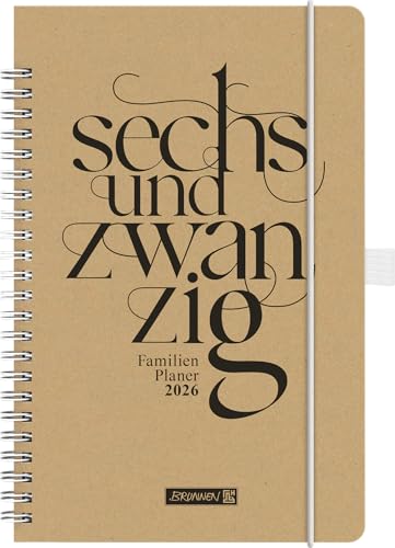 BRUNNEN Buchkalender Familienplaner 2026 „Sechsundzwanzig“ | A5, Papier von BRUNNEN