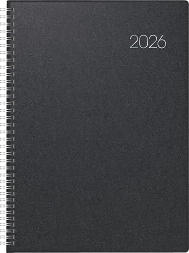 BRUNNEN Buchkalender Mod. 787 2026 | A4, Kunststoff, schwarz von BRUNNEN