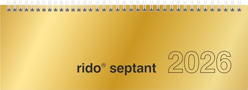 rido/idé Querterminbuch Mod. septant 2026 | 305×105 mm, Karton, goldfarben rido/idé Querterminbuch Mod. septant 2026 | 305×105 mm, Karton, goldfarben