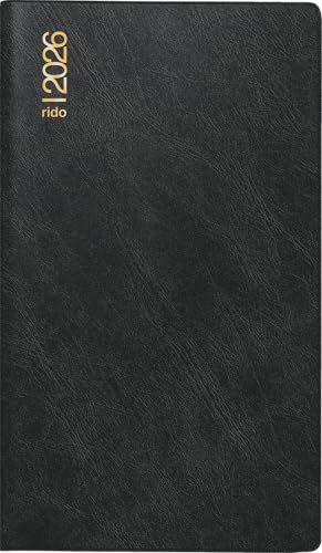 rido/idé Taschenkalender Mod. Miniplaner d 15 2026 | A6, Kunststoff, schwarz von rido/idé