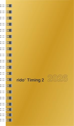 rido/idé Taschenkalender Mod. Timing 2 2026 | A6, Karton, goldfarben von rido/idé