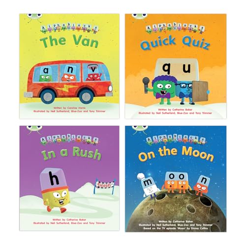 Learn to Read at Home with Bug Club Phonics Alphablocks: Phase 3 - Reception term 2 (4 fiction books) Pack A (Phonics Bug) von Pearson Education Limited