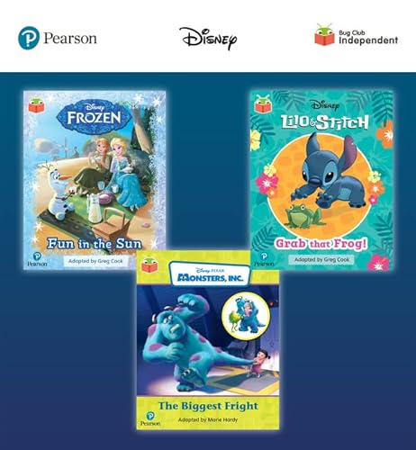 Pearson Bug Club Disney Reception Pack B, including decodable phonics readers for phases 2 and 3; Frozen: Fun in the Sun, Lilo and Stitch: Grab that Frog!, Monsters, Inc: The Biggest Fright