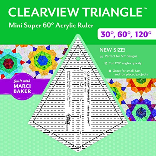 Clearview Triangle (TM) Mini Super 60 Degrees Acrylic Ruler