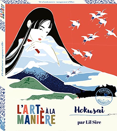 L'art à la manière d'Hokusai - Peinture aquarelle - boîte avec accessoires: Avec 5 tableaux, 1 palette de 15 couleurs et 1 pinceau à réservoir