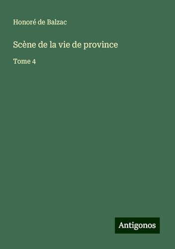 Scène de la vie de province: Tome 4 Scène de la vie de province: Tome 4 von Antigonos Verlag