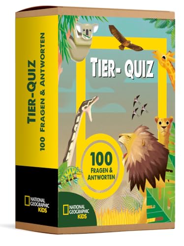 Tier-Quiz. 100 Fragen über Tiere für Quizfans und Tierfans (100 Fragen & Antworten): National Geographic Kids; 100 Fragekarten in einer Aufbewahrungsbox; für Kinder ab 5 Jahren von Edizioni White Star SrL