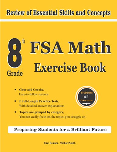 8th Grade FSA Math Exercise Book: Review of Essential Skills and Concepts With 2 FSA Math Practice Tests von Math Notion