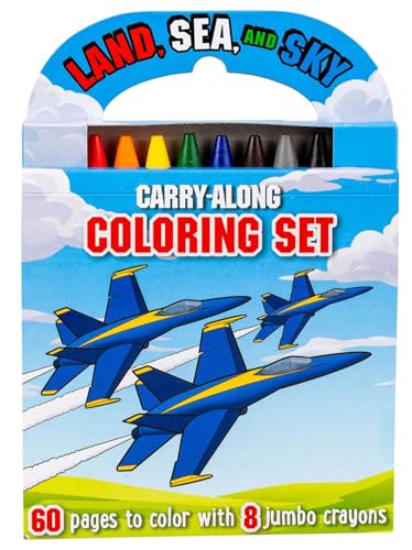 Land, Sea, and Sky: Carry-Along Coloring Set von Silver Dolphin Books