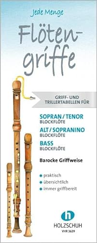 Jede Menge Flötengriffe: Griff- und Trillertabellen barocke Griffweise im Set: Griff- und Trillertabellen, barocke Griffweise, im praktischen Schuber.