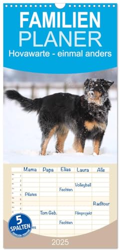 Familienplaner 2025 - Hovawarte - einmal anders mit 5 Spalten (Wandkalender, 21 cm x 45 cm), CALVENDO von CALVENDO