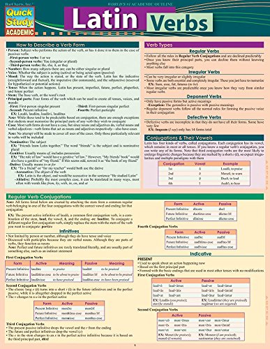 Latin Verbs: Quickstudy Laminated Reference Guide (Quick Study Academic)