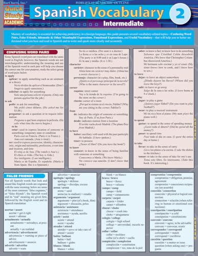 Spanish Vocabulary 2: Intermediate (Quick Study Academic) von QuickStudy