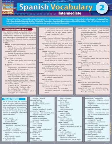 Spanish Vocabulary 2: Intermediate (Quick Study Academic) von QuickStudy