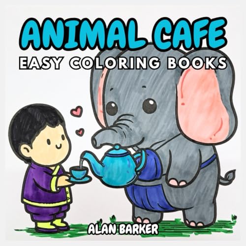 ANIMAL CAFE: Easy Coloring Books for Adults Stress Relief and Relaxation von Independently published