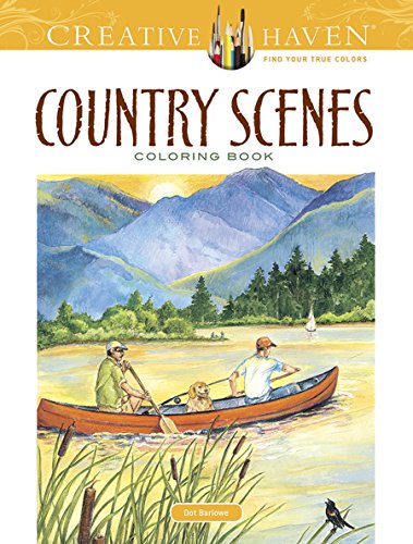 Country Scenes Adult Coloring Book (Creative Haven)