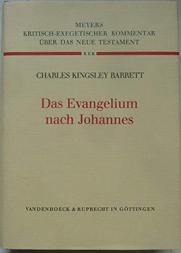 Kritisch-exegetischer Kommentar über das Neue Testament, Das Evangelium nach Johannes